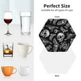 thumbnail image 6 of Fuzoiu Skull bird bat spider Print Leather Coasters Set,Drink Coasters Set of 4,for Tabletop Protection, Durable PVC Coasters,Home Décor and Housewarming Gift-Hexagon, 6 of 6