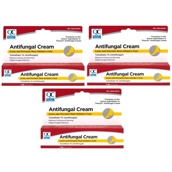 Quality Choice Antifungal Cream for Athlete's Foot, Relieves Itching & Burning, 1 OZ - 3 Pack