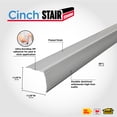 thumbnail image 3 of M-D Building Products 43309 36 In. Satin Silver Aluminum CINCH® Fluted Stair Edging, 3 of 8