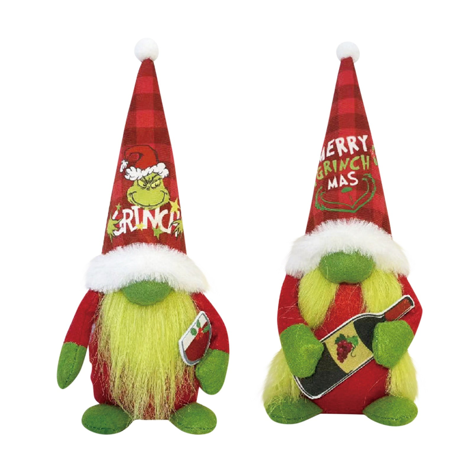 Poupée Grinch De Noël En Peluche - 33.4 Cm De Haut - Décoration Pour étagère, Sapin, Maison