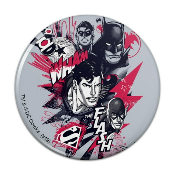 Justice League Character Heads Kitchen Refrigerator Locker Button Magnet