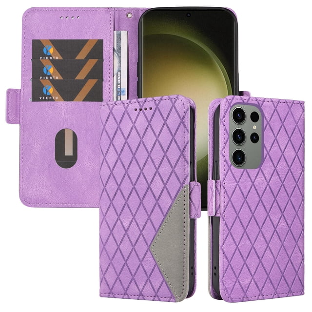 Compatible with Samsung Galaxy S23 Ultra 5G PU Leather Wallet Case with Card Holder Magnetic Closure Cover