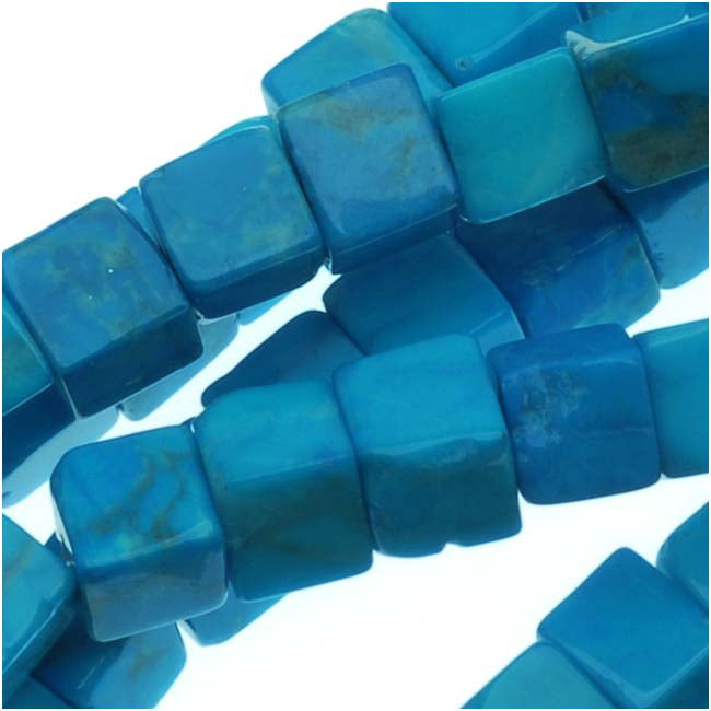 4-10mm Cube Beads Square for Jewelry Making Supply -Rainbow Howlite Turquoise Cube Beads 16inch Turquoise Beads