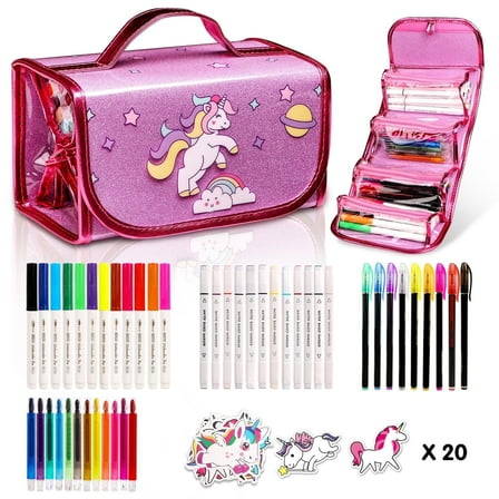 Hot Bee Unicorn Fruit Scented Marker Set for Girls, Unicorn Themed Art & Craft Drawing Kit, Unicorn Painting Christmas Gift Toys for Girls Boys 4-6 7-11