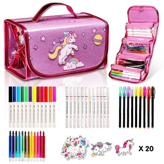 Hot Bee Unicorn Fruit Scented Marker Set for Girls, Unicorn Themed Art & Craft Drawing Kit, Unicorn Painting Christmas Gift Toys for Girls Boys 4-6 7-11