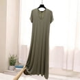 thumbnail image 5 of Blmnix Women's Nightgowns & Sleepshirts Long Nightgowns Sleepshirts Bamboo Nightgowns Nightgown Green Crew Neck Short Sleeve Mumu Nightgown for Women,XXL, 5 of 5
