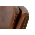 thumbnail image 4 of Pasargad Home Vicenza Collection Top Grain Leather Wing Chair Brown, 4 of 4