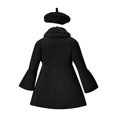 thumbnail image 2 of iEFiEL Baby Girls Warm Woolen Blend Coat Toddlers Furry Collar Long Sleeve Windproof Jacket Outerwear with Hat Black 3-4, 2 of 7
