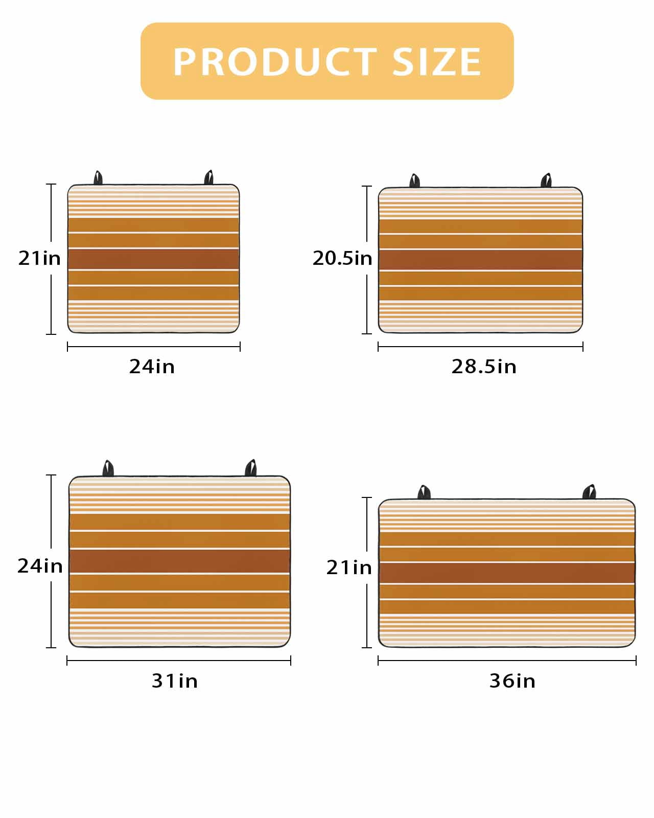 nqOlkjepod Large Induction Cooktop Protector Mat 24"x21", Burnt Orange Ombre Stripe Stove Top Covers for Electric Stove, Farmhouse Striped Gradient Stove Burner Cover Mats, Glass Top Stove Cover