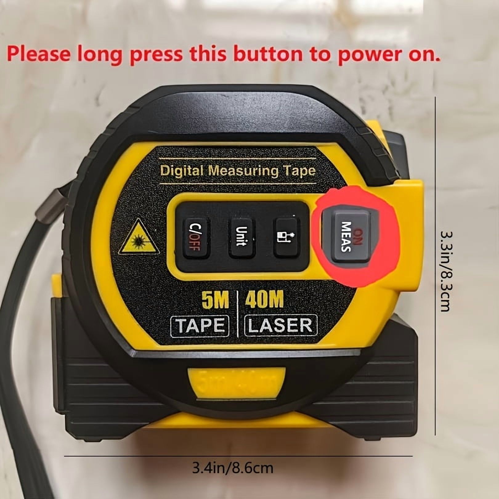3-in-1 High-Precision Laser Tape Measure - Digital Distance Meter, Steel Tape & Level - Fast & Accurate Measurements