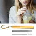 thumbnail image 3 of Retractable Straw,Retractable Stainless Steel Reusable Drinking Straw Portable Straw Impressive Results, 3 of 8