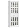 thumbnail image 6 of Homfa Modern Storage Cabinet with Glass Doors, 71'' Kitchen Pantry with Adjustable Shelves, Wood Bookcase,, White, 6 of 7