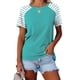 thumbnail image 3 of Camisetas de Manga Corta para las Mujeres a Cuadros Impreso Botón Casual Camiseta, Camisetas de Mujer Casual para Primavera Verano, 3 of 3