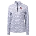 thumbnail image 2 of Women's Cutter & Buck Charcoal Oklahoma Sooners Traverse Camo Quarter-Zip Pullover Top, 2 of 3