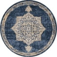 thumbnail image 2 of Rugs.com Eden Collection Rug – 5 Ft Round Navy Blue Medium Rug Perfect For Kitchens, Dining Rooms, 2 of 9