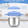 thumbnail image 3 of 2 Pack Snack Cups for Toddlers Spill Proof,3-in-1 Detachable Stainless Steel Baby Food Containers with Spill-Proof Silicone Lids & Handles,On-the-Go Kids Snack Containers Box, 3 of 7
