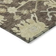 thumbnail image 4 of HomeRoots 605195 8 ft. Chocolate & Beige Round Floral Washable Indoor & Outdoor Area Rug, 4 of 5