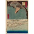 thumbnail image 2 of Hawk flying above a snowy landscape along the coastline. 1857 Poster Print by Ando Hiroshige (24 x 36), 2 of 2
