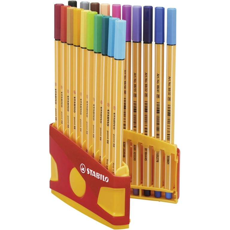 Stabilo Point 88 Fineliner Pens, 0.4 mm - 20-Color Plastic Case Set  Colorparade Set Single
