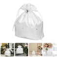 thumbnail image 1 of KONTONTY 2Pcs Wedding Day Bridal Money Bag White Satin with Heart Design and Sparkling Rhinestone, 1 of 8