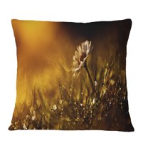 Designart Vintage Wild Flower In Sunset - Floral Throw Pillow - 16x16