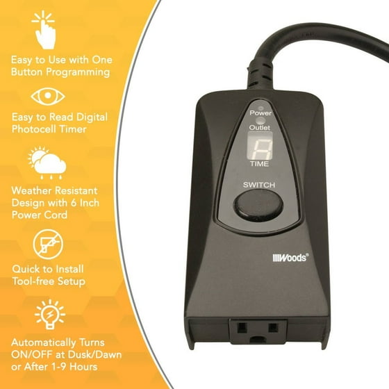 50013wd Outdoor 24 Hour Digital Photocell Timer With Light Sensor 50013wd Outdoor 24 Hour Digital Photocell Timer With Light Sensor Plug In Digital Nbsp  The