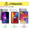thumbnail image 2 of Paquete Mica de Hidrogel y Funda para Lenovo Tab P11 11 Tb-j606f / Tb-j606x/P11 plus Tb-j607. Agarradera Morada, 2 of 6