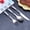 Fully sandblasted three-piece set, variant on Pure Titanium Knife Fork Spoon 3-Piece Set, Portable Titanium Cutlery Kit, Reusable Tableware for Outdoor Camping Picnic Travel Home Use
