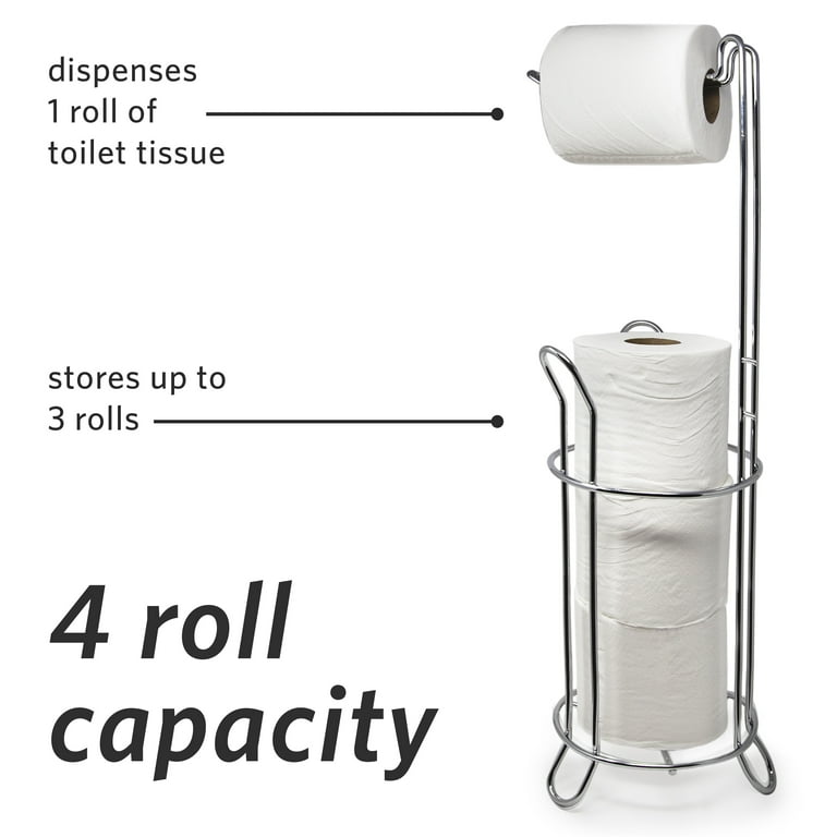 Toilet Paper Holder Stand and Tissue Paper Roll Dispenser for 4