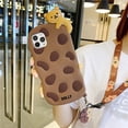 thumbnail image 6 of Phone Case for iPhone 14 Case Cute iPhone Case with Strap Lanyard Keychain Kawaii Phone Cases Funny Soft Silicone Shockproof Protective Cover iPhone 14 Case for Women Girls (Cookie Bear Khaki), 6 of 14