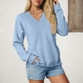 thumbnail image 2 of Godom Sweatshirt for Women Long Sleeve V Neck Tops Oversized Casual Pullover Shirts Fall Winter Clothes, 2 of 7