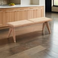 thumbnail image 6 of Tina 51 Inch Dining Bench - Transitional Woven Rattan - Natural Brown Wood, 6 of 6