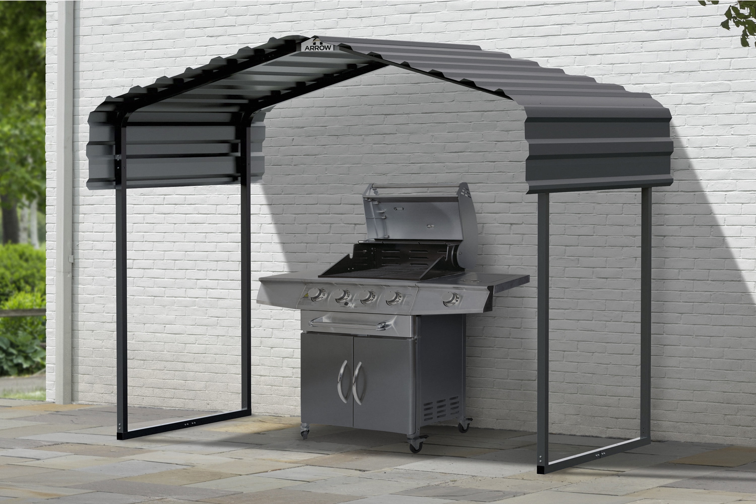 Arrow Metal Canopy 10 x 6 x 7 ft. Charcoal Sansujyuku sansujyuku.com