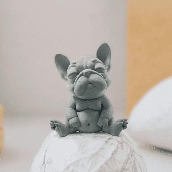 Adorable French Bulldog Plastic Figurine - Cute Home and Office Decor