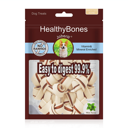 HealthyBones Peanut Butter Rawhide Free Healthy Mini Chews for Labradoodle and Other Large Hybrid Dogs Great foods for Training Rewards , 28 Count