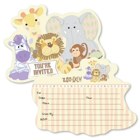 Ballet Birthday Invitations - Zoo Crew - Shaped Fill-In Invitations - Baby Shower or Birthday Party Invitation Cards with Envelopes - Set of 12