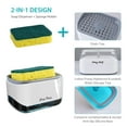 2in1 Soap Pump Dispenser and Sponge Holder with 2 Cleaning Sponges