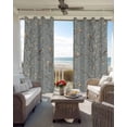 thumbnail image 4 of Tree Birds Blackout Curtains 45 Inches Long for Bedroom, Vintage Grey Flower Floral Branch Spring Thermal Insulated Room Darkening Black Out Window Curtain Panels Grommet Drapes for Living Room, 4 of 8