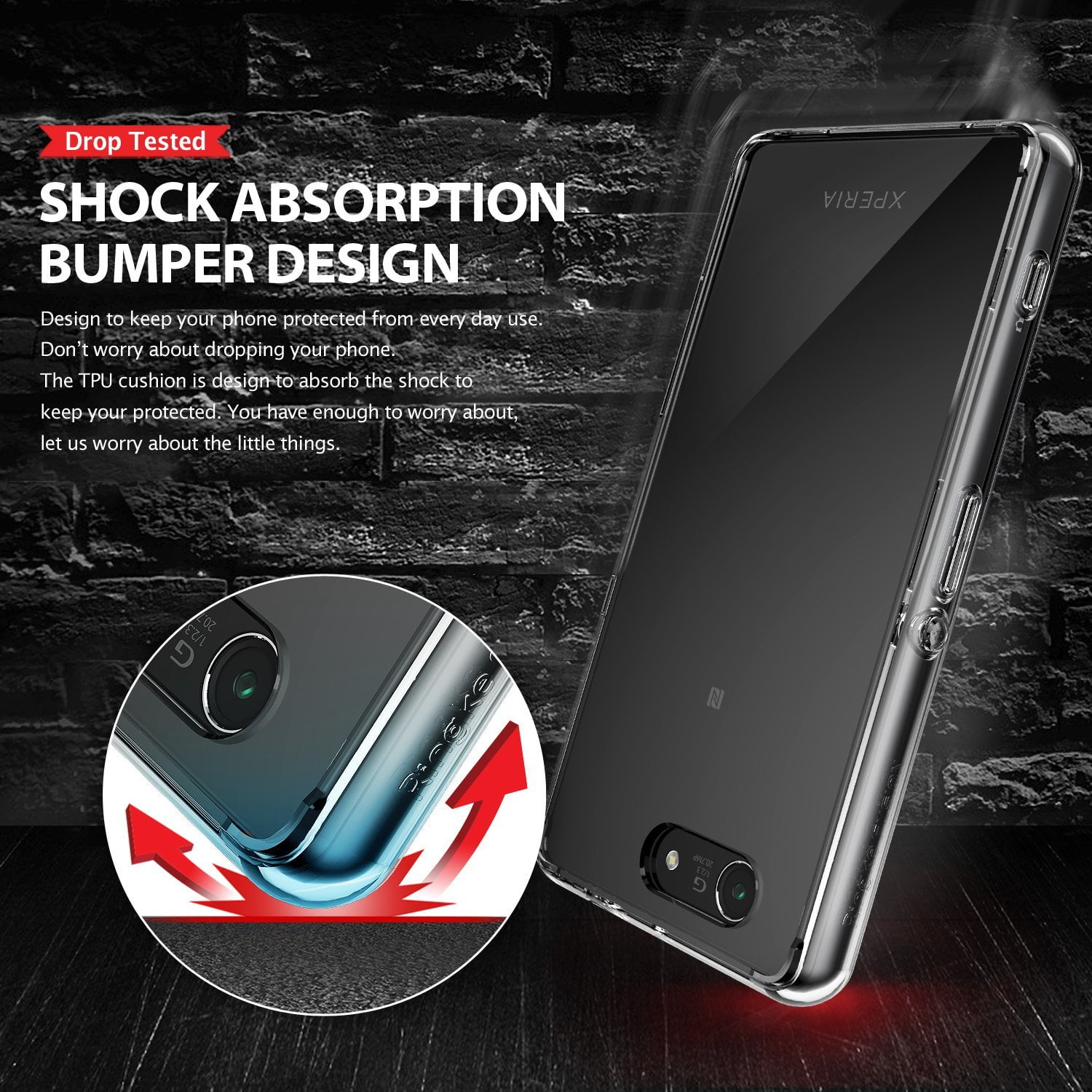 Romanschrijver Veroorloven interieur Ringke Fusion Case Compatible with Sony Xperia Z3 Compact, Transparent PC  Back TPU Bumper Drop Protection Phone Cover - Smoke Black - Walmart.com