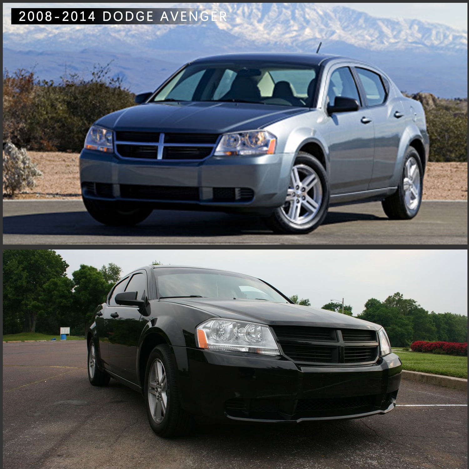 For 2008-2014 Dodge Avenger Headlights Assembly Chrome Housing Amber Corner Lamp