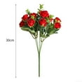 thumbnail image 4 of ZOELNIC Rose Flower Bouquet Artificial Flowers Wedding Decoration 11 Heads Silk Flowers Fake Roses Flores Home Decor Bunch, 4PACK Red, 4 of 7