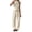 Beige, variant on LEKWK Two Piece Sets for Women Sleeveless High Neck Pleated Tank Tops and Elastic Waist Wide Leg Pants Summer Fashion Casual Vacation Daily Wear