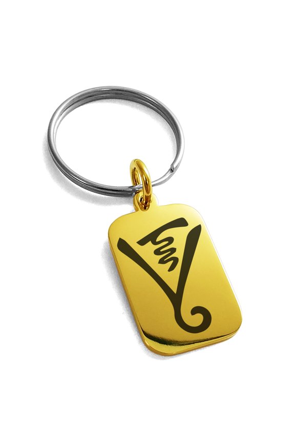 Stainless Steel Reiki Dumo Tibetan Master Engraved Small Rectangle Dog Tag Charm Keychain Keyring