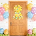 thumbnail image 6 of Uutvery Easter Bow Knot, 53x29cm Linen Like Handmade Decorative Bow with Egg Patterns, for Wreath Gift Box Door Wall Hanging Decor, 20.9x11.4 Inches, 6 of 6