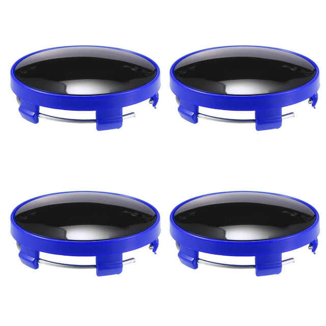 Unique Bargains 4pcs Car Blue with Black Sticker 60mm Dia 5 Clips Wheel Tyre Center Hub Caps Cover
