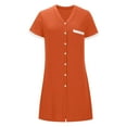 thumbnail image 3 of Button Down Night Gowns for Women, Fashion Casual Summer V-Neck Short Sleeved Contrasting Color for Home Simple Women's Short Dress., 3 of 5