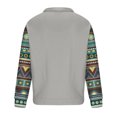 thumbnail image 4 of qolati Mens Shaker Shirt Enthic Print Lapel Collar Button Up Pullover Tops Mock Neck Long Sleeve Vintgae Western Sweatshirt, 4 of 4