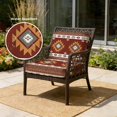 thumbnail image 2 of Outdoor Patio Cushion Covers 2 Pack Bohemian Tribal Style Patio Chair Cushion Covers with Ties and Zipper Geometric Abstract Waterproof Outdoor Seat Cushion Covers for Patio Furniture 22"x22", 2 of 9
