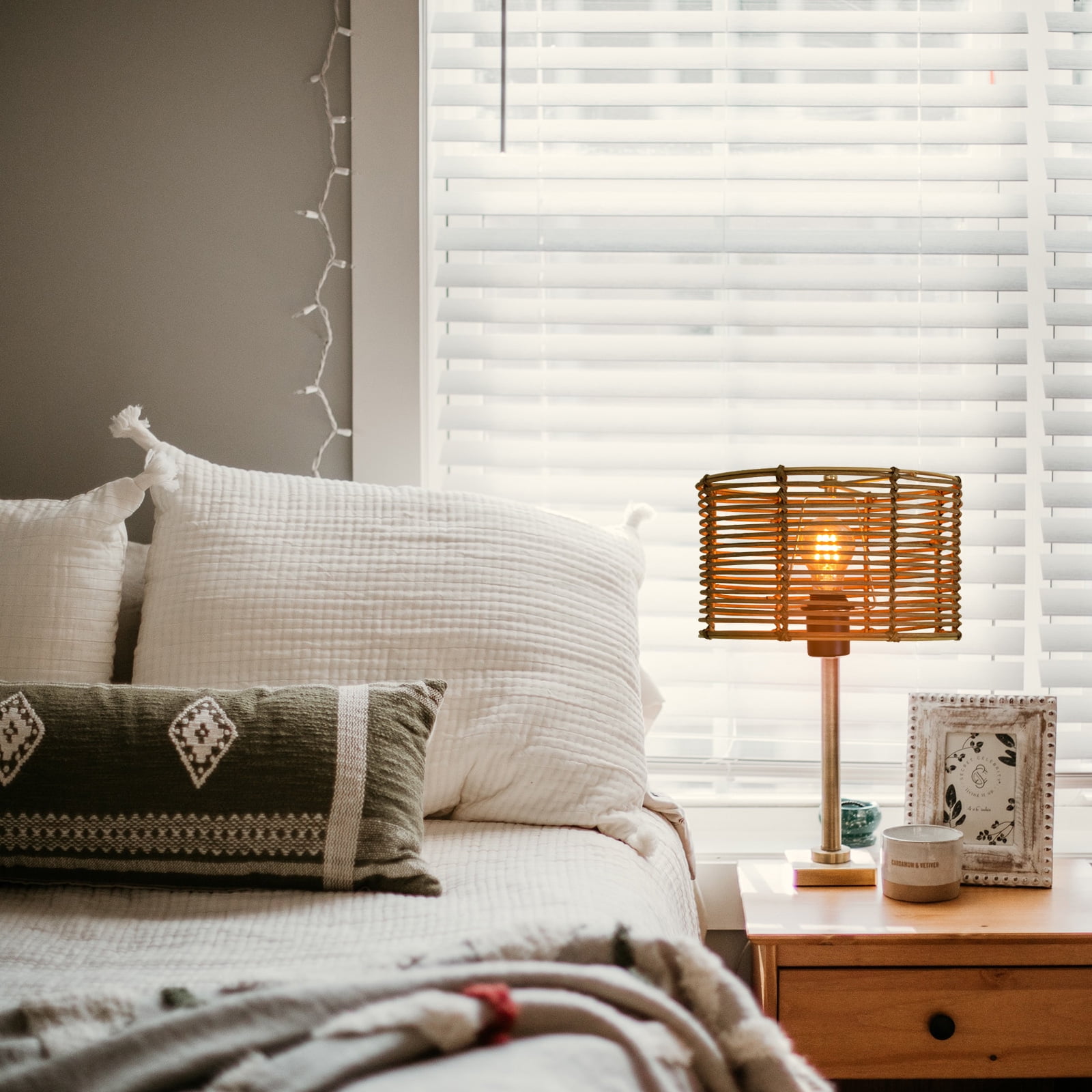 Spider Natural Woven Lamp Shades For Table/Bedside Lamps