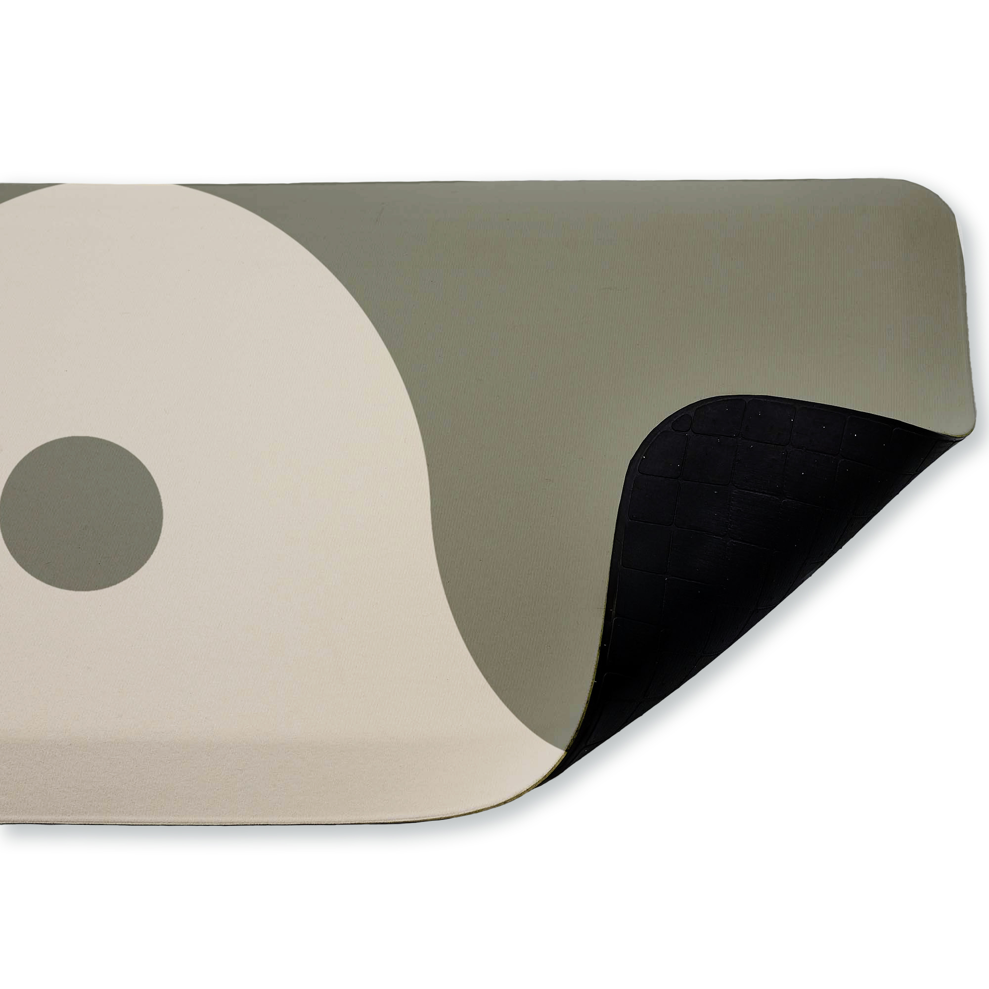 Stupell Industries Curved Neutral Yin Yang Symbol Printed Anti-Fatigue Floor Mat, design by Ziwei Li